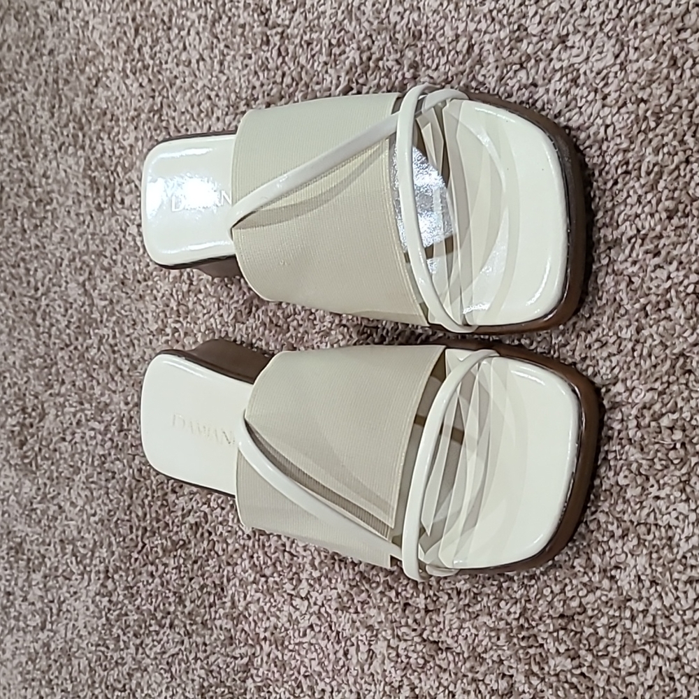Chadwicks Damiani's bone fabric/leather slide